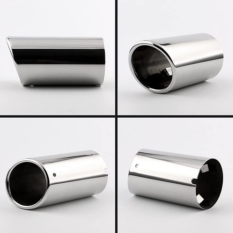 Dsycar Stainless Steel Exhaust Tips Pair, Chrome Polished, Compatible with Audi Q5/A4/A4L/A3, Compatible with VW CC 2012-2015/ Passat 1.8T 2.0T 2011-2015 / Tiguan 2011-2015 (Silver) - Image 3